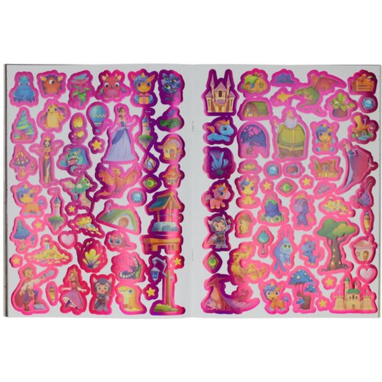 Kleur- en stickerboek fantasiewereld