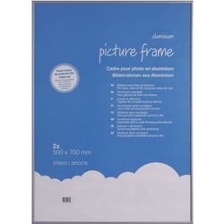 Aluminium wissellijst nd antireflex plexiglas 50x70cm grijs