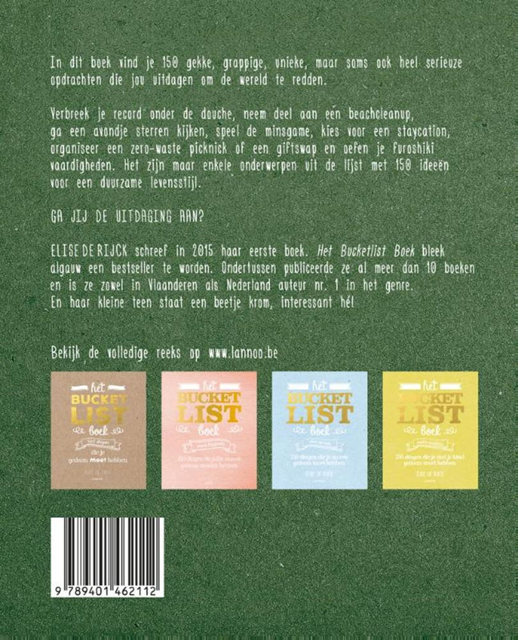 Het bucketlistboek voor een groene werel