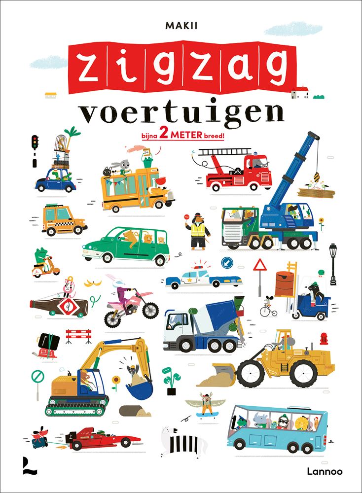 Zigzag- voertuigen bijna 2 meter breed.