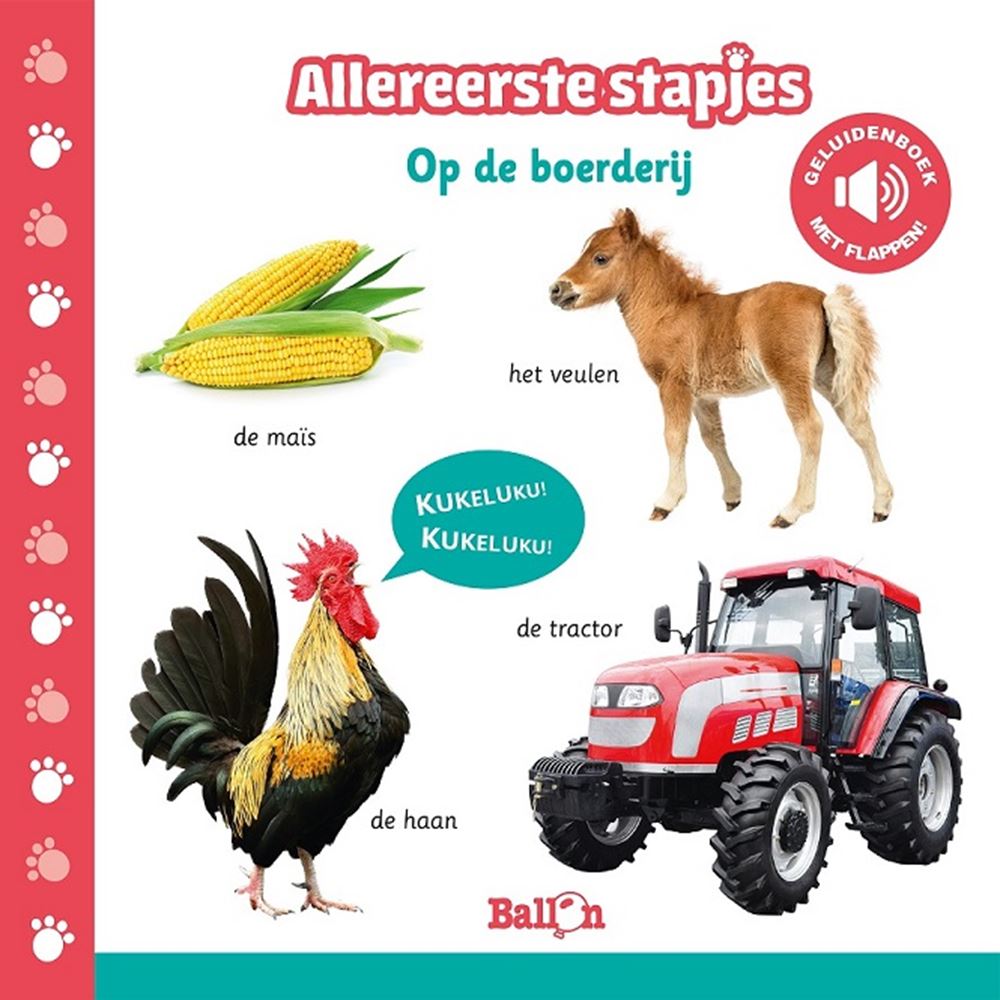 Standaard uitgeverij geluidenboek: op de boerderij. 2+