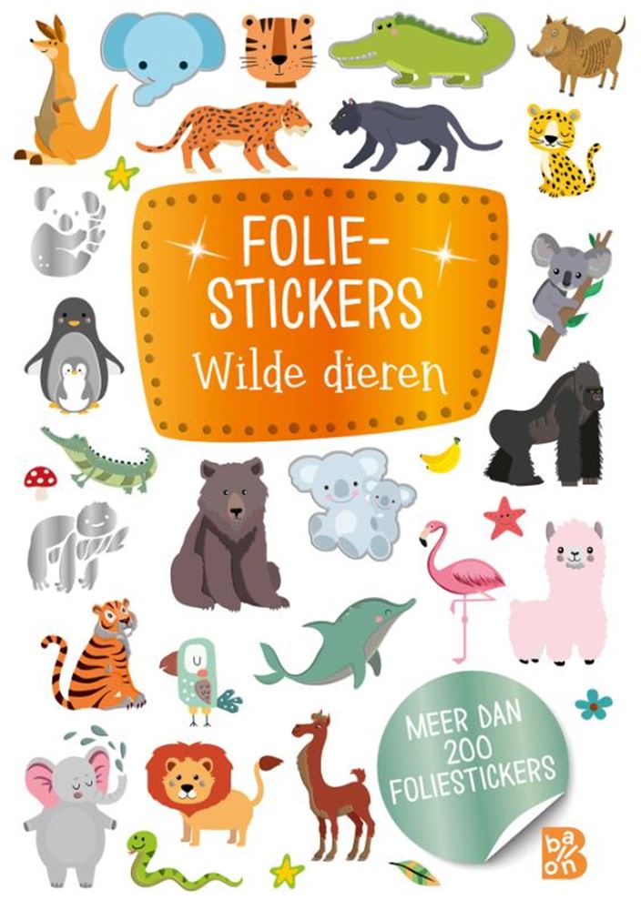 Standaard uitgeverij glitterstickers, wilde dieren. 3+