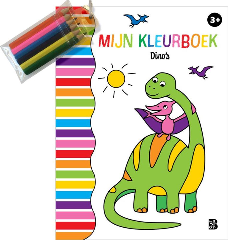 De ballon kleurboek met potloodjes - dinosaurussen