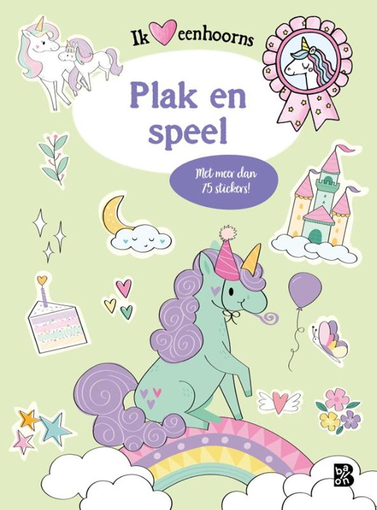 Standaard uitgeverij eenhoorns, plak en speel 4+