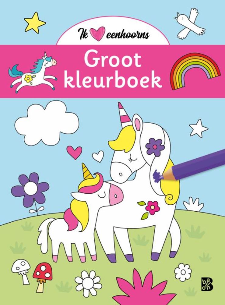 Standaard uitgeverij groot kleurboek eenhoorns