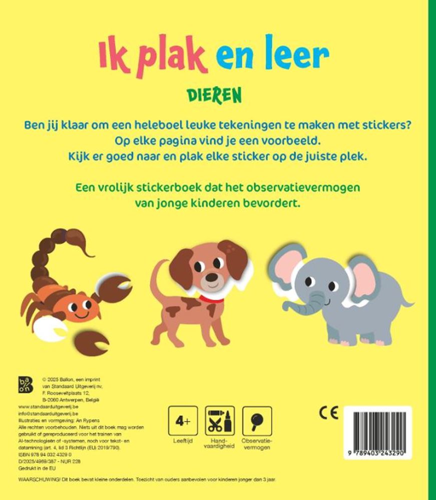Ik plak en leer: dieren (4-5 jaar) 4+