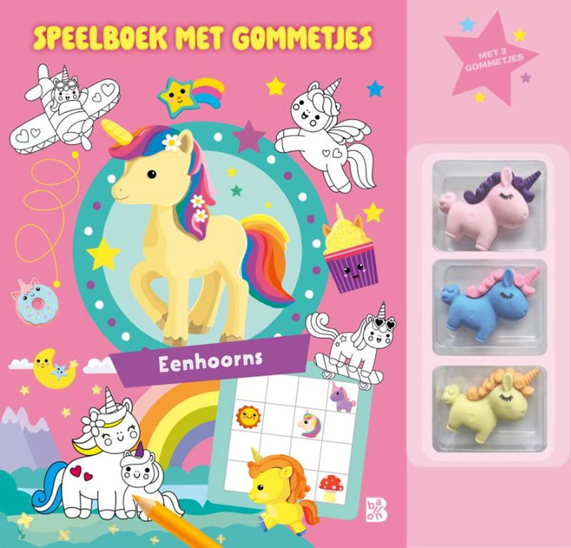 Speelboek met gommetjes: eenhoorns 4+