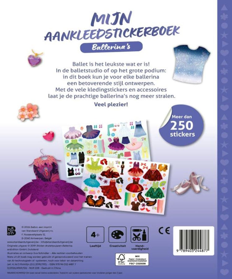 Mijn aankleedstickerboek: ballerina's 4+