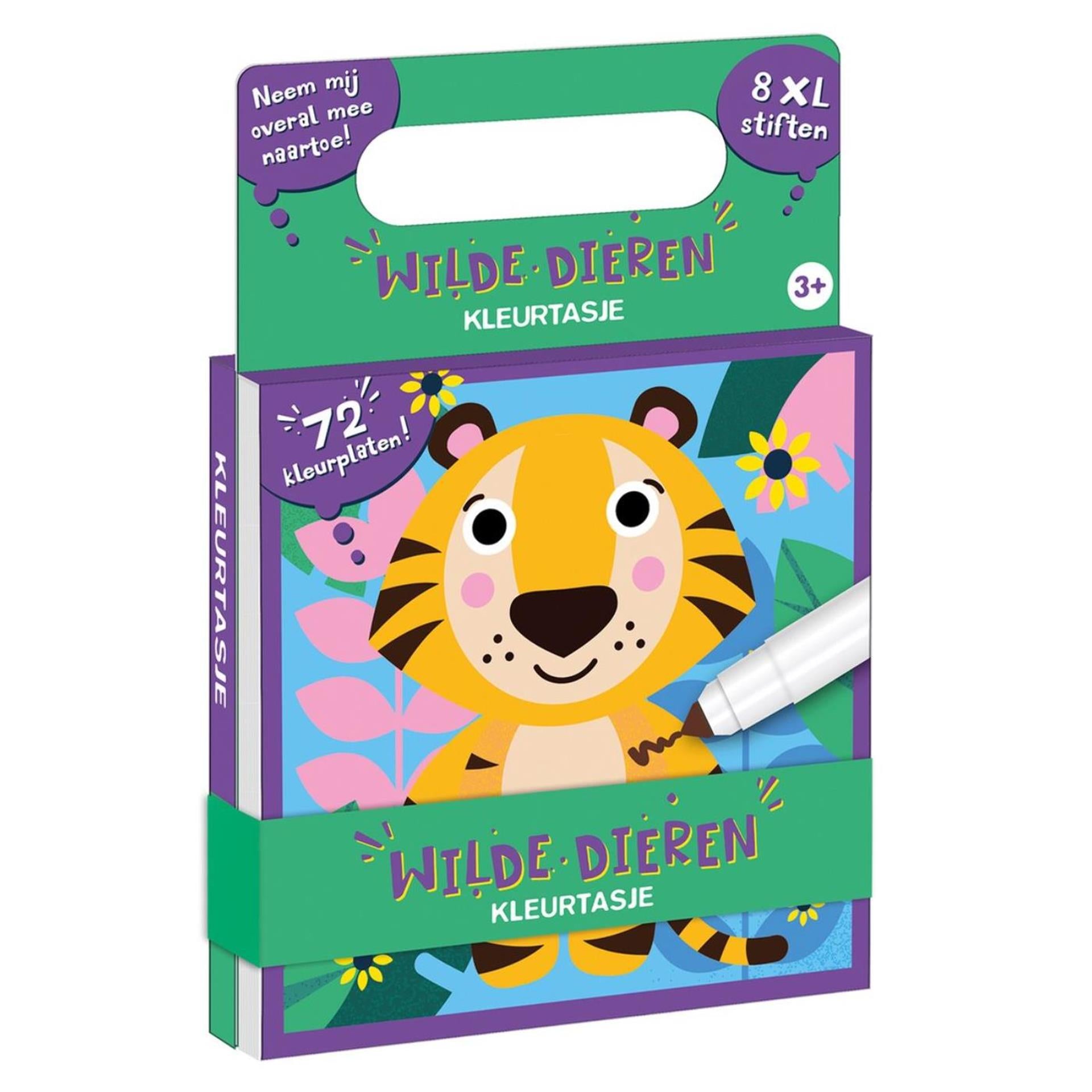 Imagebooks kleurtasje wilde dieren - 8 xl stiften + 72 kleurplaten