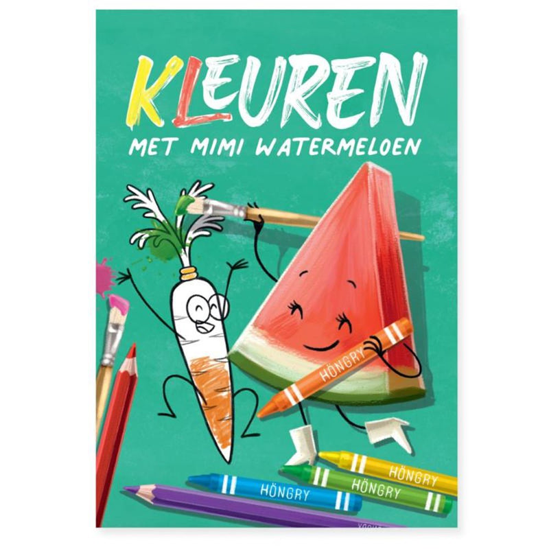 Kleuren met mimi watermeloen 1+