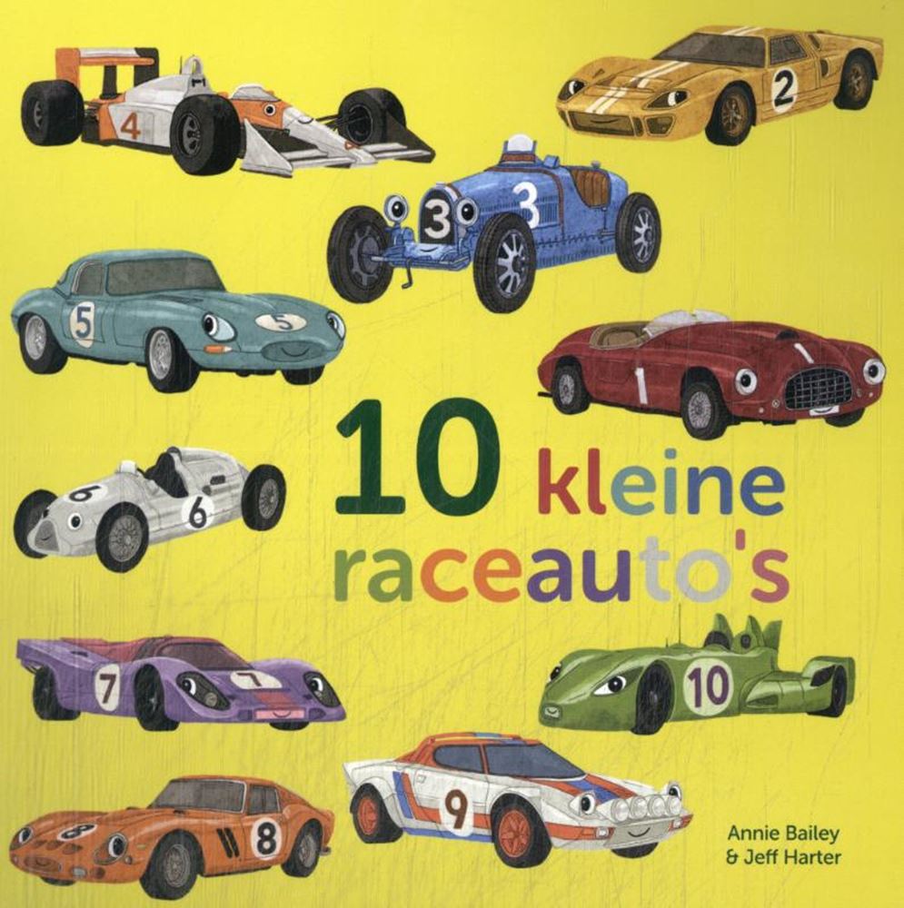 Kartonboek: tien kleine raceauto's 1+