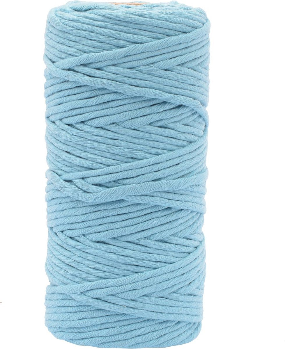 Vaessen creative macrame touw - aqua - 3mmx100m