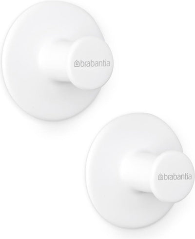 Brabantia renew handdoekhaakjes - 2 stuks - zonder boren - white