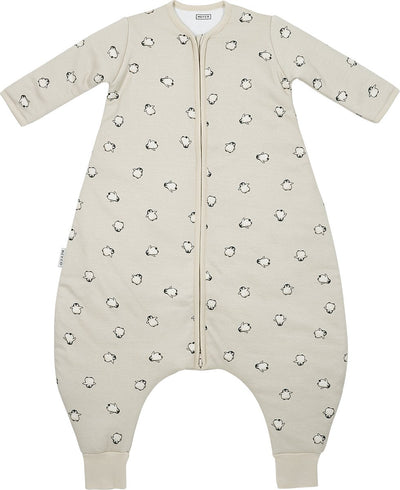 Meyco baby penguin baby winter slaapoverall jumper met vaste mouw - soft sand - 80cm - 2.5 tog