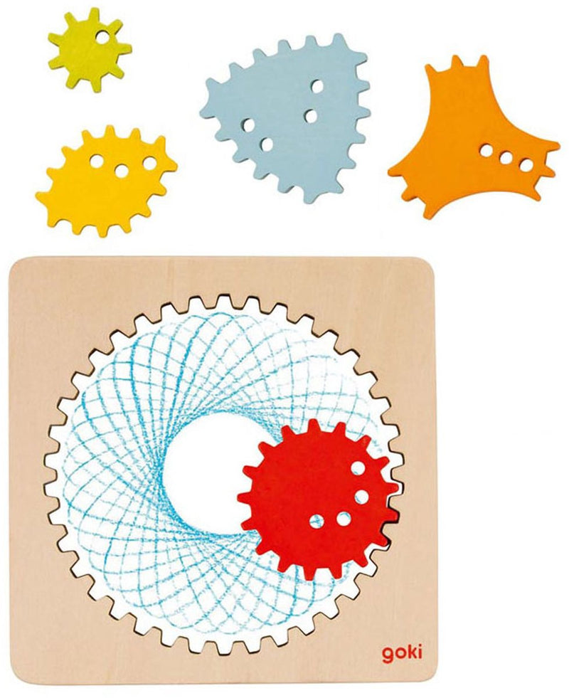 Goki houten spirograaf tekenset, 6dlg.