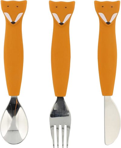 Trixie siliconen eetset - mr. fox, 3st.