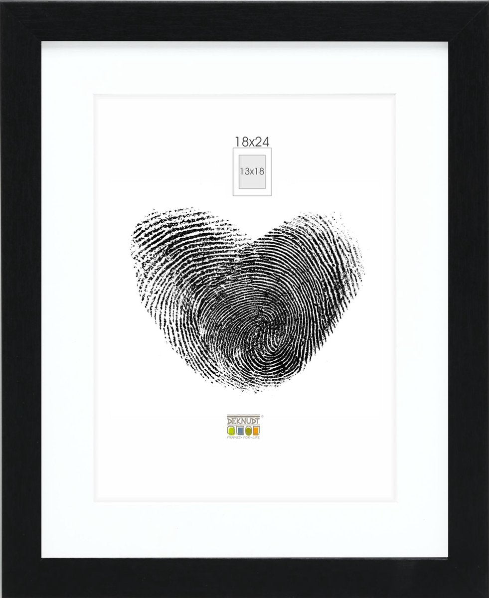 Deknudt frames fotolijst - zwart met passe-partout - 13x18 18x24 cm