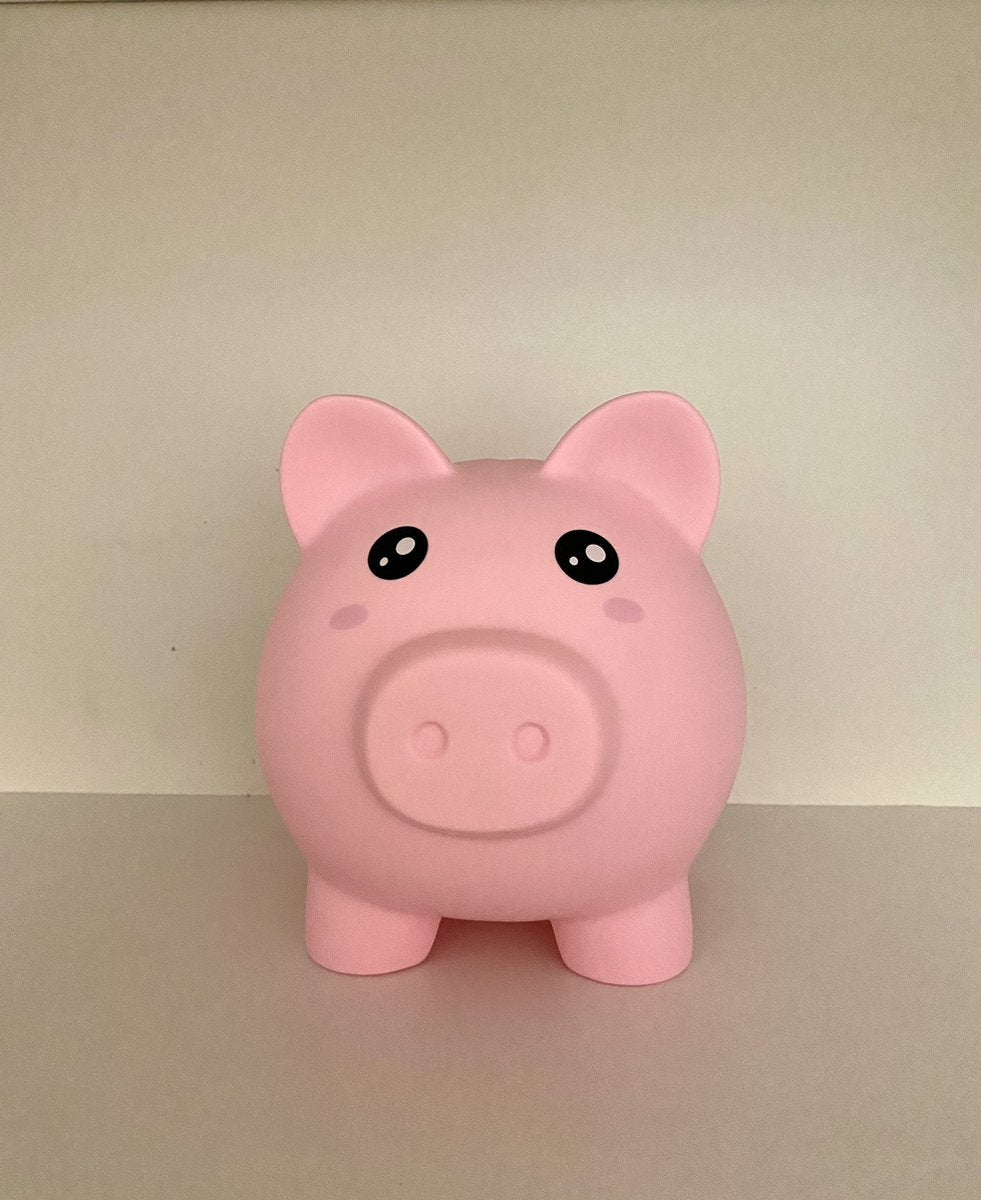 I-total spaarpot varken onbreekbaar - spaarvarken -pvc - educatief - roze spaarvarken