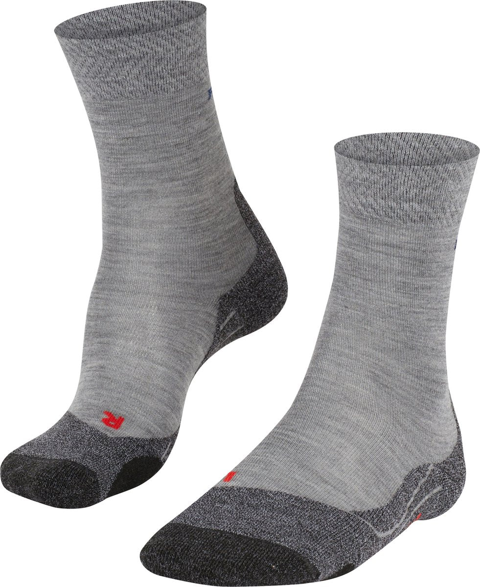 Falke tk2 melange anti-blaar dik wol functioneel materiaal wandelsokken heren grijs - maat 46-48