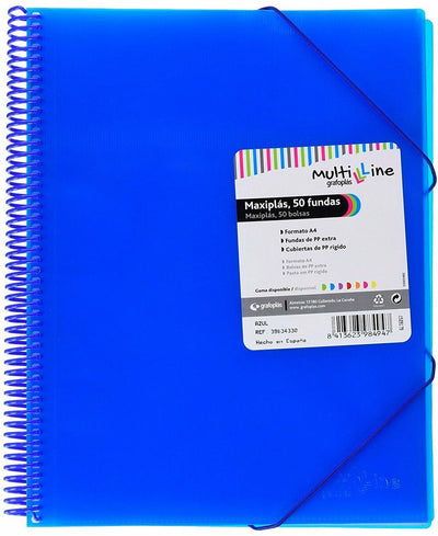 Grafoplás organiser map grafoplas maxiplás blauw a4 spiraal