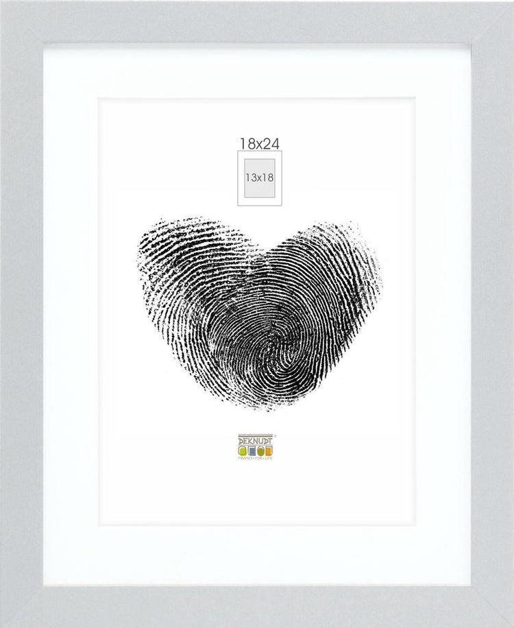 Deknudt frames fotolijst - zilver met passe-partout - 13x18 18x24 cm