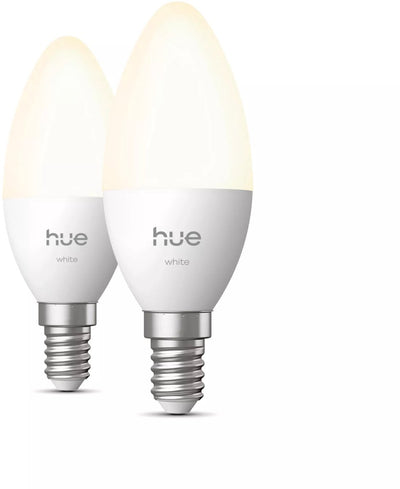 Philips hue led kaarslamp - e14 fitting - bevat 2 lampen - zachtwit licht - slimme verlichting