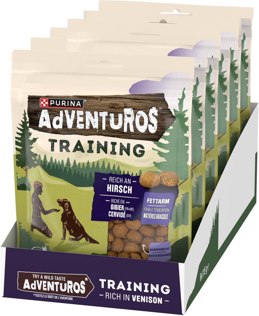 Adventuros training treats - hondensnacks - hert - 6 x 115 g