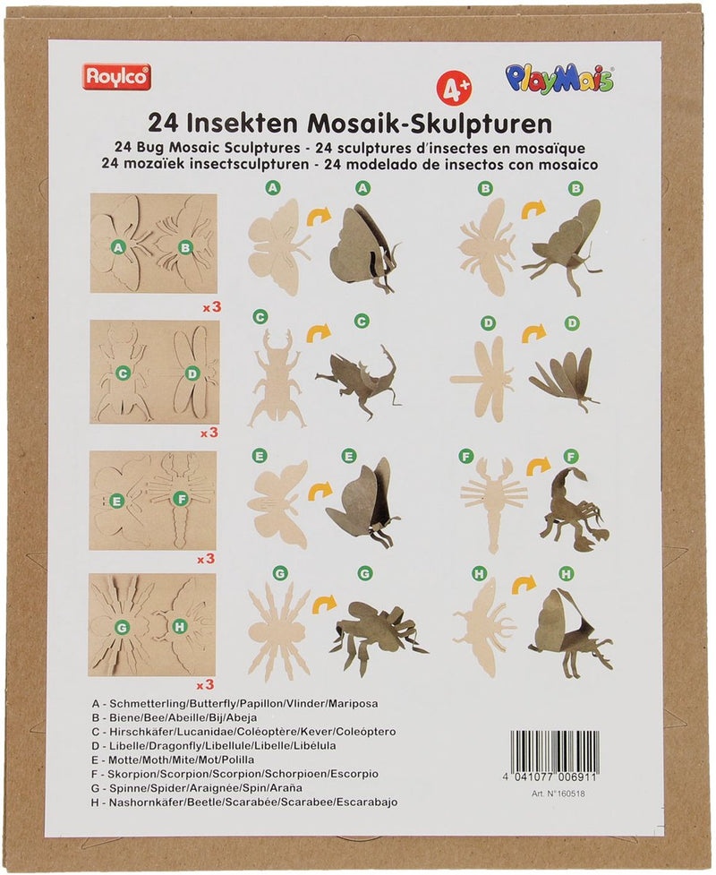 Playmais mosaic 3d insecten versieren, 24st.