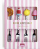 Blond amsterdam , even bijkletsen: vorkjes, set van 4