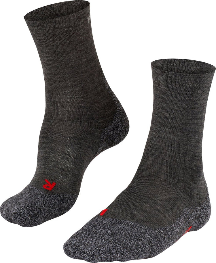 Falke tk2 sensitive anti-blaar dik wol functioneel materiaal wandelsokken dames grijs - maat 37-38