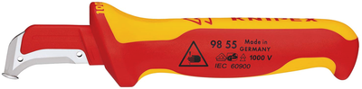 Knipex ontmantelingsmes 9855sb (rood geel, 180 mm)