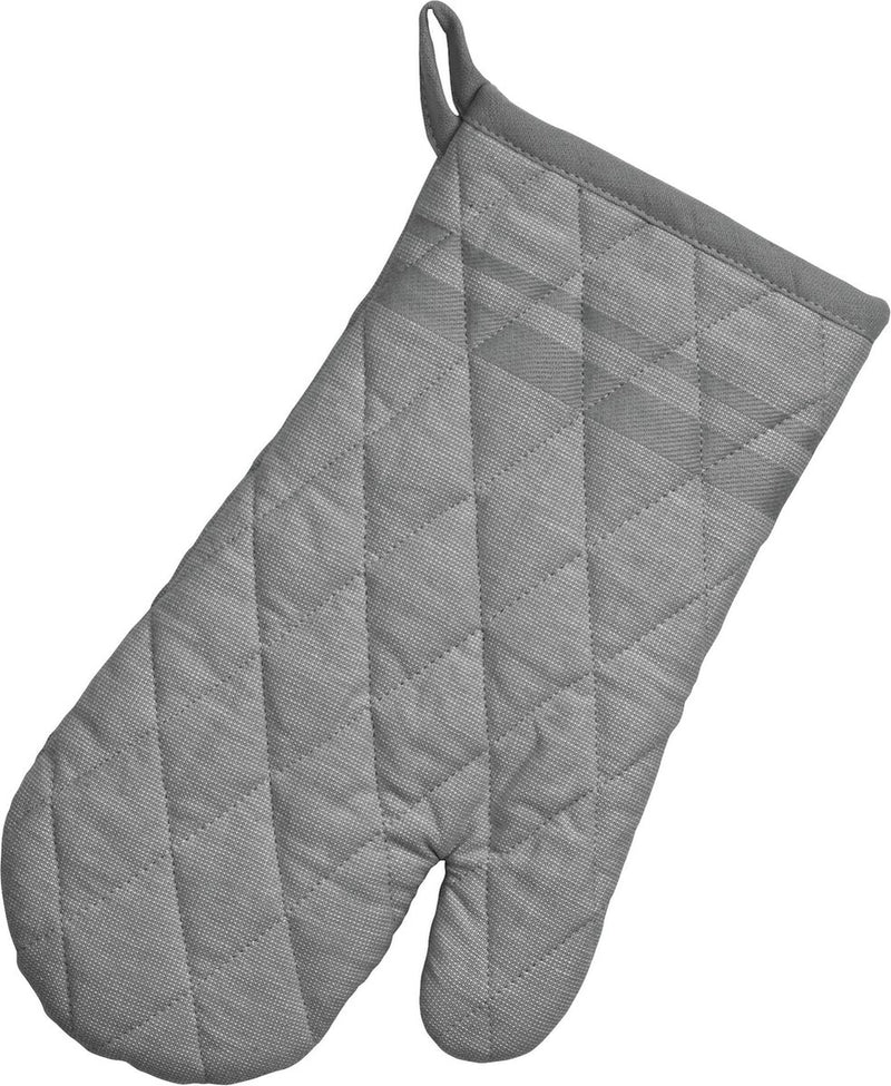 Kela ovenwant, ovenhandschoen, set van 4 stuks, katoen, donker grijs met streep, 31 x 18 cm - | tia