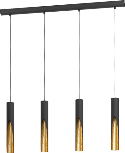 Eglo barbotto hanglamp - gu10 - 92,5 cm - zwart goud - staal