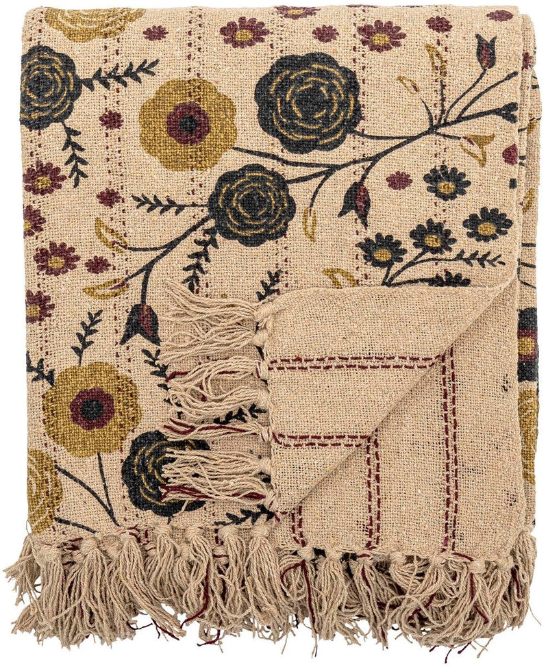 Bloomingville plaid gerecycled katoen nature eydis 130x160cm