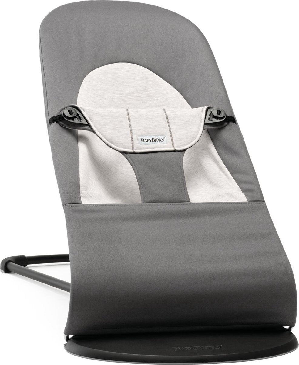 Babybjörn wipstoel balance soft - geweven-jersey - donkergrijs-grijs - ergonomisch - verstelbaar - inklapbaar