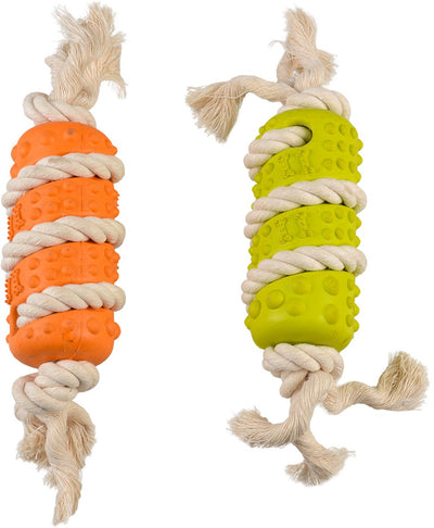 Duvo + eco rubber stick bamboe rijst + katoen - geel groen - geen kleurkeuze mogelijk - 29x6,5x6,5cm