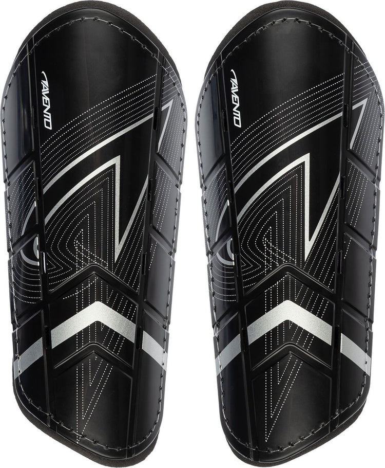 Avento scheenbeschermers - double strap - zwart - maat l