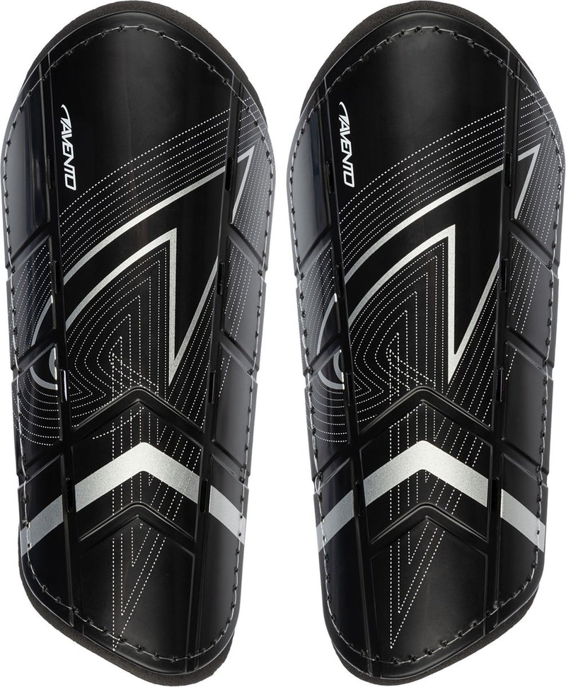 Avento scheenbeschermers - double strap - zwart - maat l