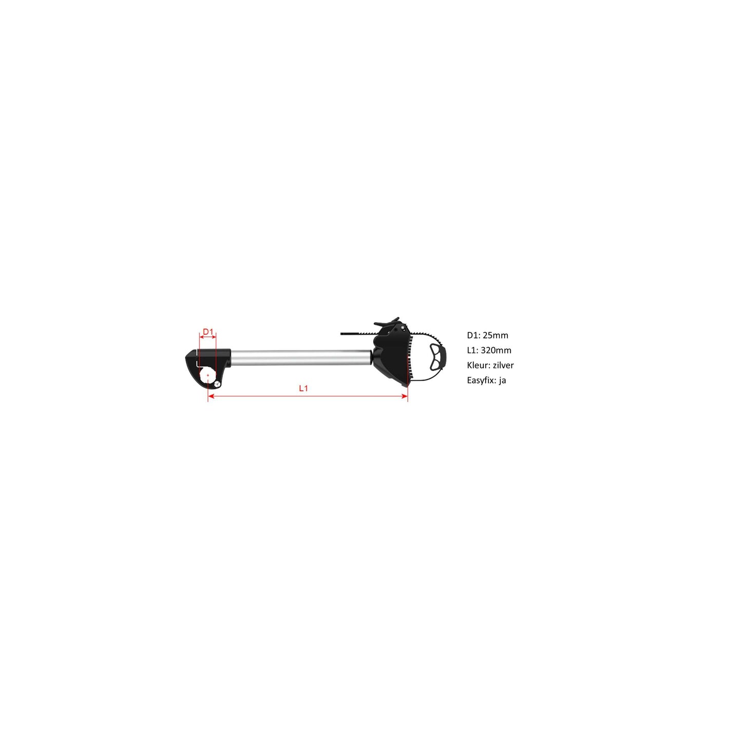Pro-user framehouder 25mm afsluitbaar lang diamant