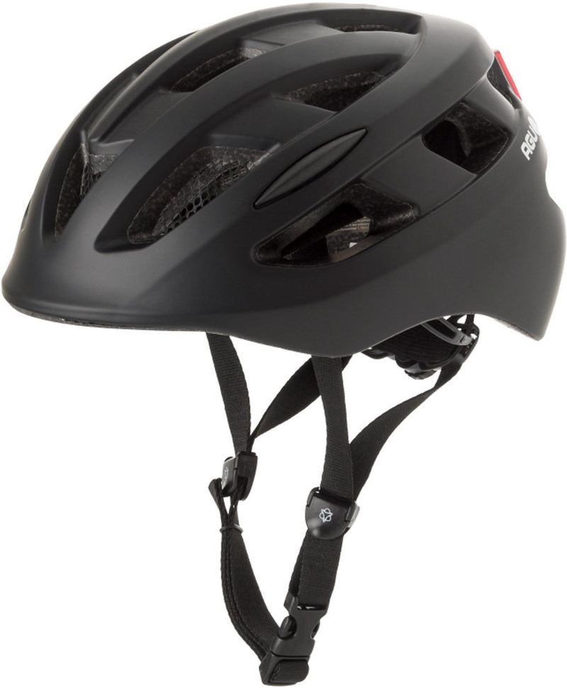Agu civick - urban helm - fietshelm - e-bike helm - met led-achterlicht - 16 ventilatiegaten - in-mold - verstelbaar direct-dial - unisex - zwart - 54-58cm s m