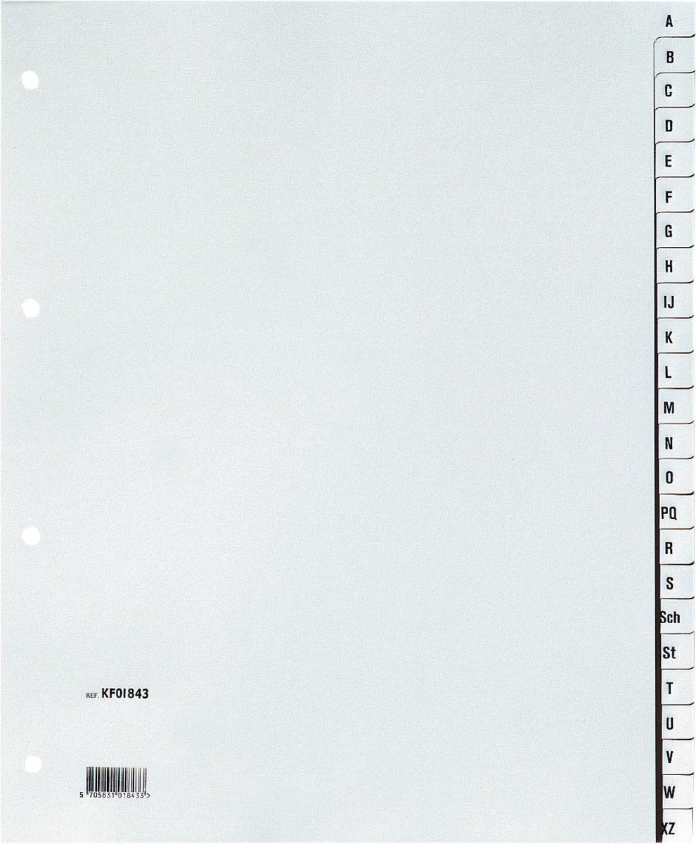 Q-connect alfabetische tabbladen, a4, pp, 24 tabs, grijs