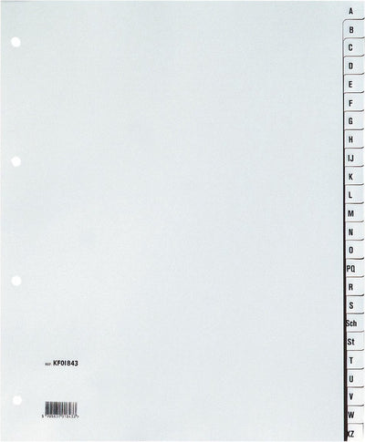 Q-connect alfabetische tabbladen, a4, pp, 24 tabs, grijs