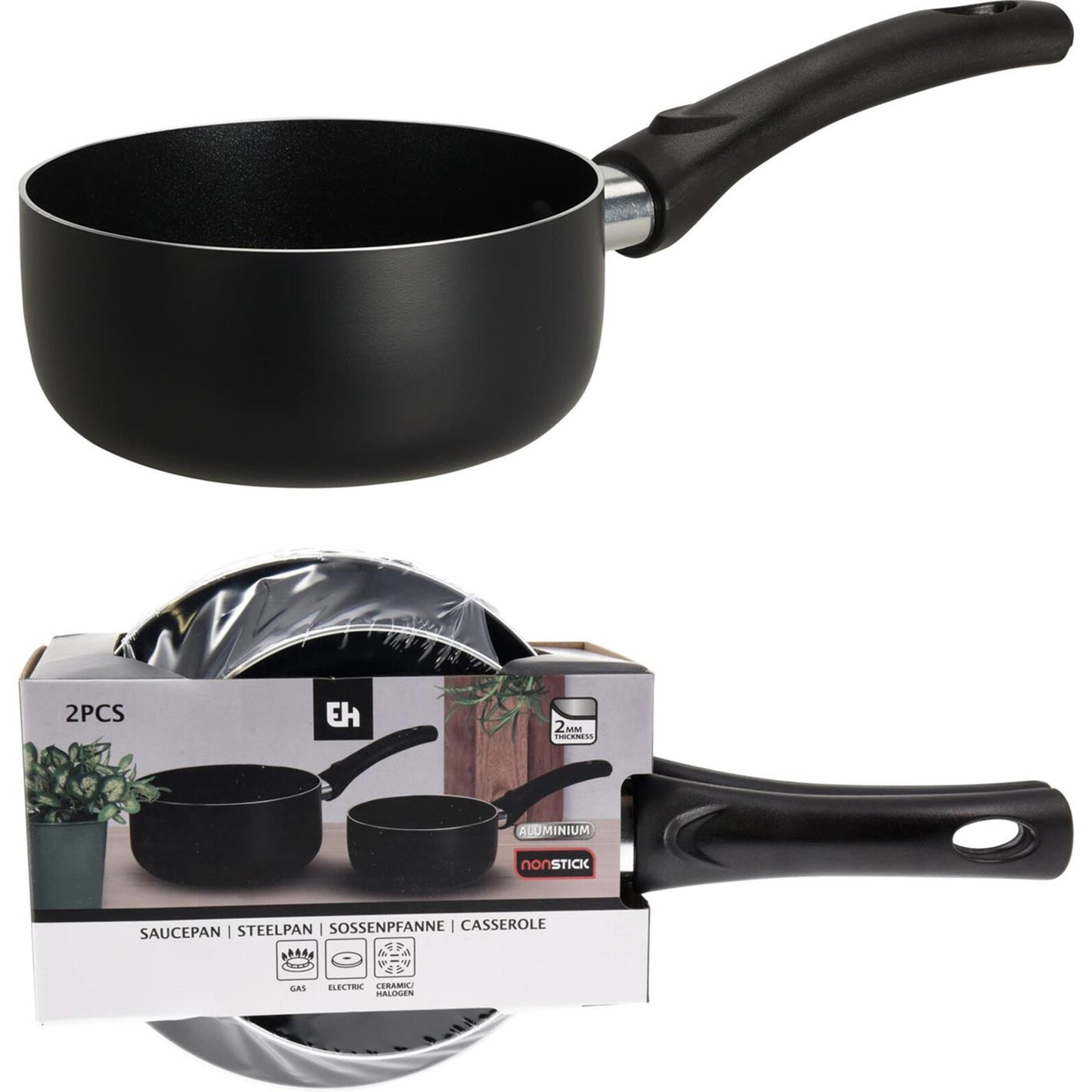 Excellent houseware steelpan aluminium set 2-delig