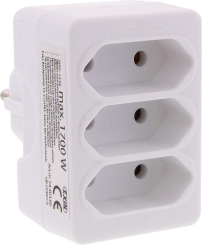 Q-link verdeelstekker - 3-voudig - domino - euro - wit