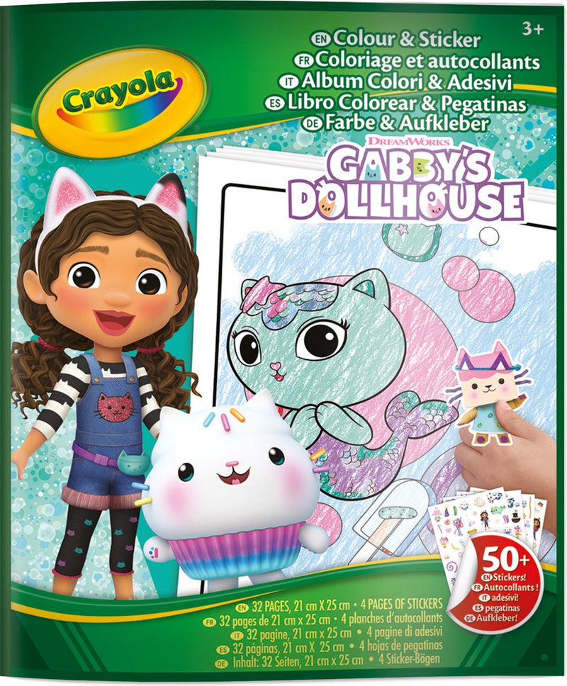 Crayola - kleurboek - hobbypakket - gabby's poppenhuis kleurboek met stickers