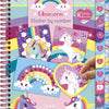 Totum unicorn sticker puzzel doeboek a5 - vakantieboek stickeren op nummer incl. kleurplaten - speelgoed meisjes vanaf 3 jaar
