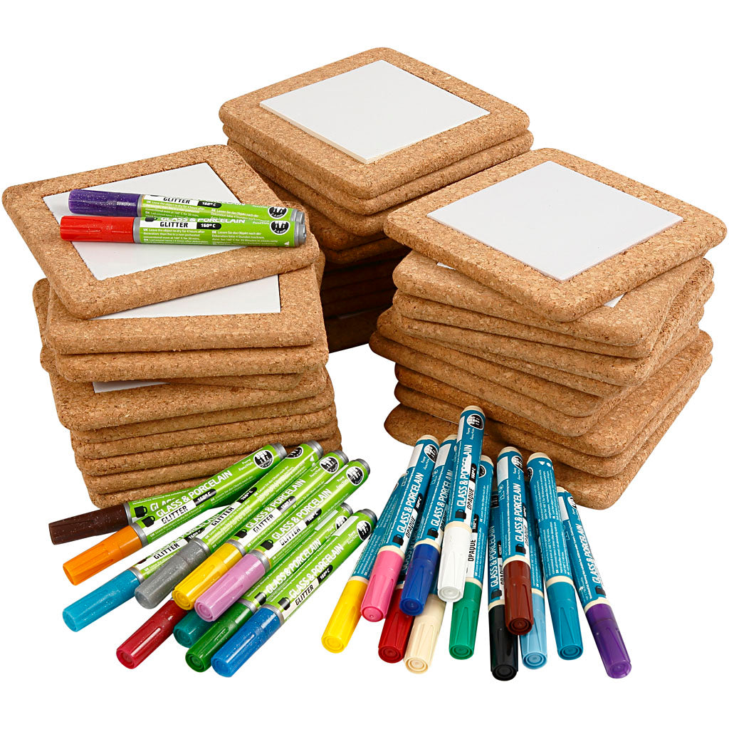 Creativ company http: www.cchobby.nl groepsset-onderzetters-beschilderen-afm-15-5x15-5-cm-diverse-kleuren-1-set