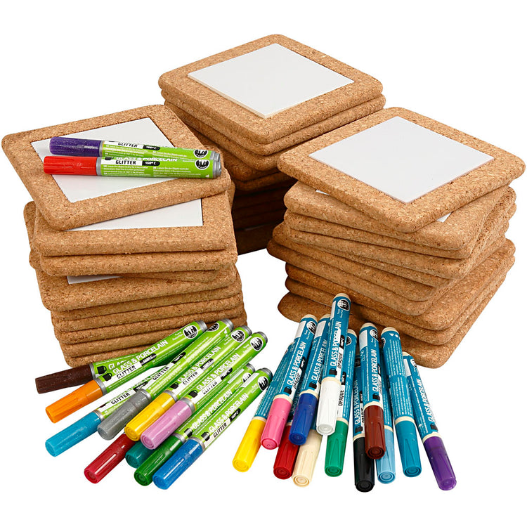 Creativ company http: www.cchobby.nl groepsset-onderzetters-beschilderen-afm-15-5x15-5-cm-diverse-kleuren-1-set