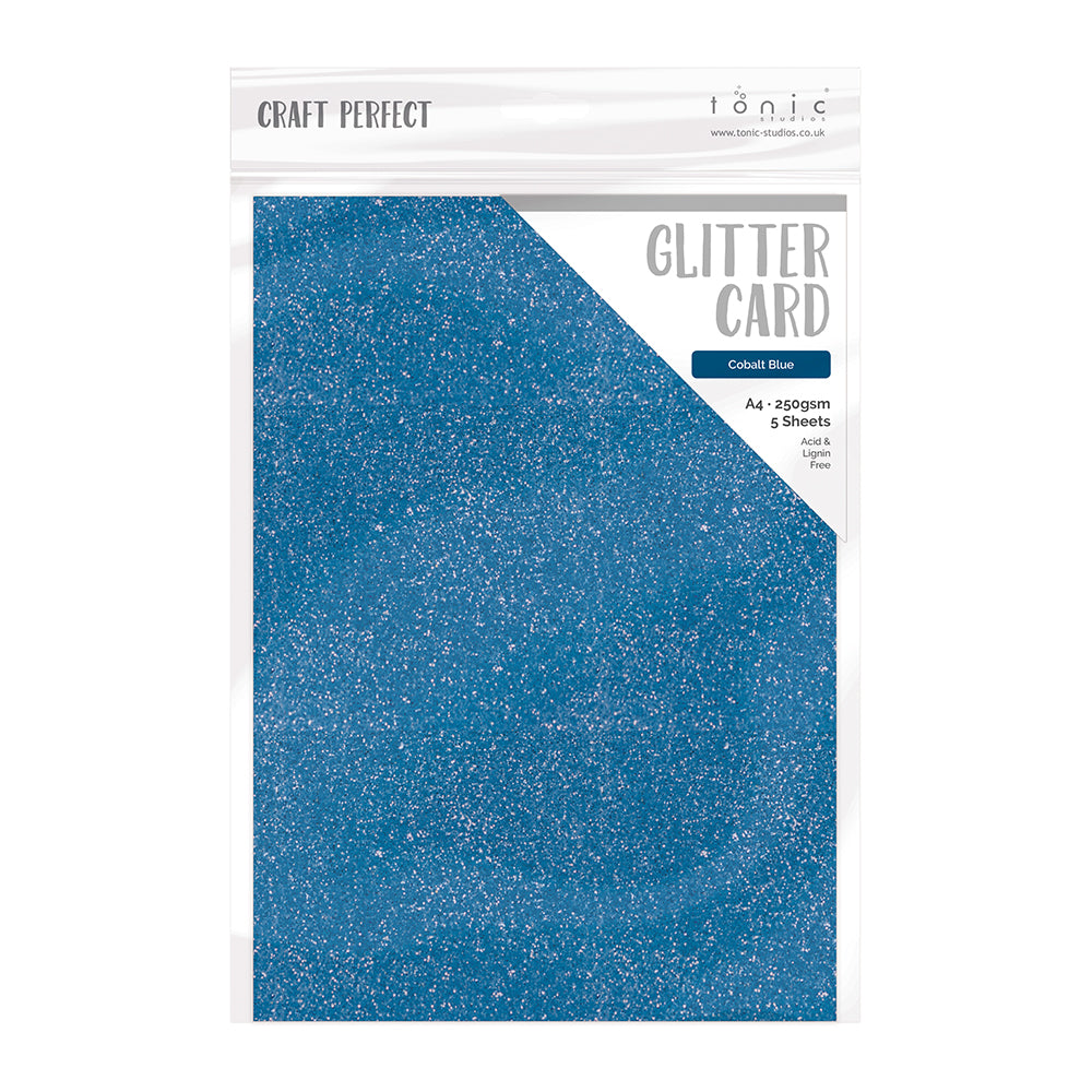 Tonic studios • card a4 x5 glitter cobalt blue