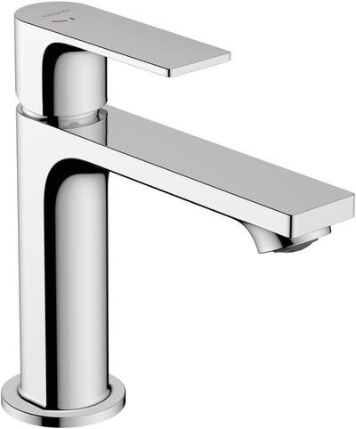 Hansgrohe rebris e - wastafelmengkraan - ééngreeps bediening - coolstart energiebesparend - ecosmart+ waterbesparend - met trekwaste - 110mm maat - chroom